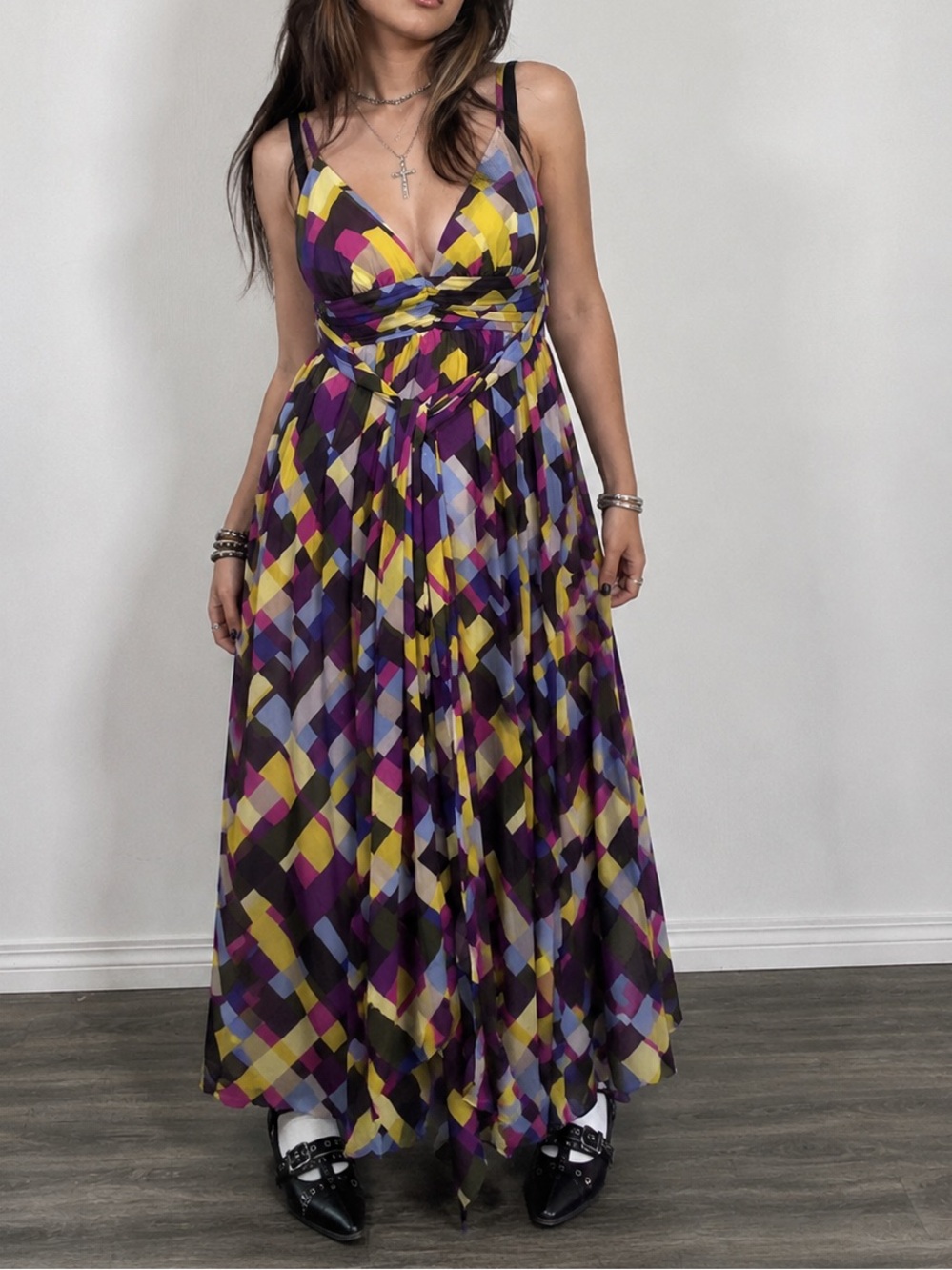 Victorias Secret Y2K Geometric Maxi Dress